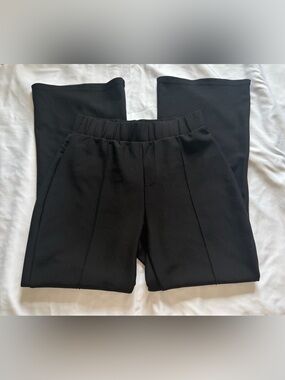 I Believe Black Wide Leg Flare Pants Y2K Stretch XL